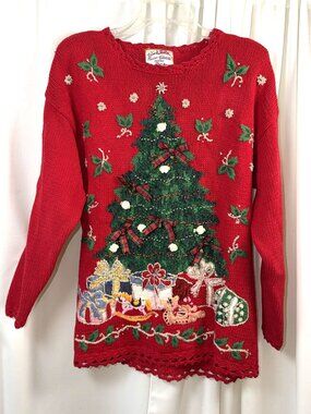 Women's Heirloom Collectibles Petites Christmas Sweater Size Medium